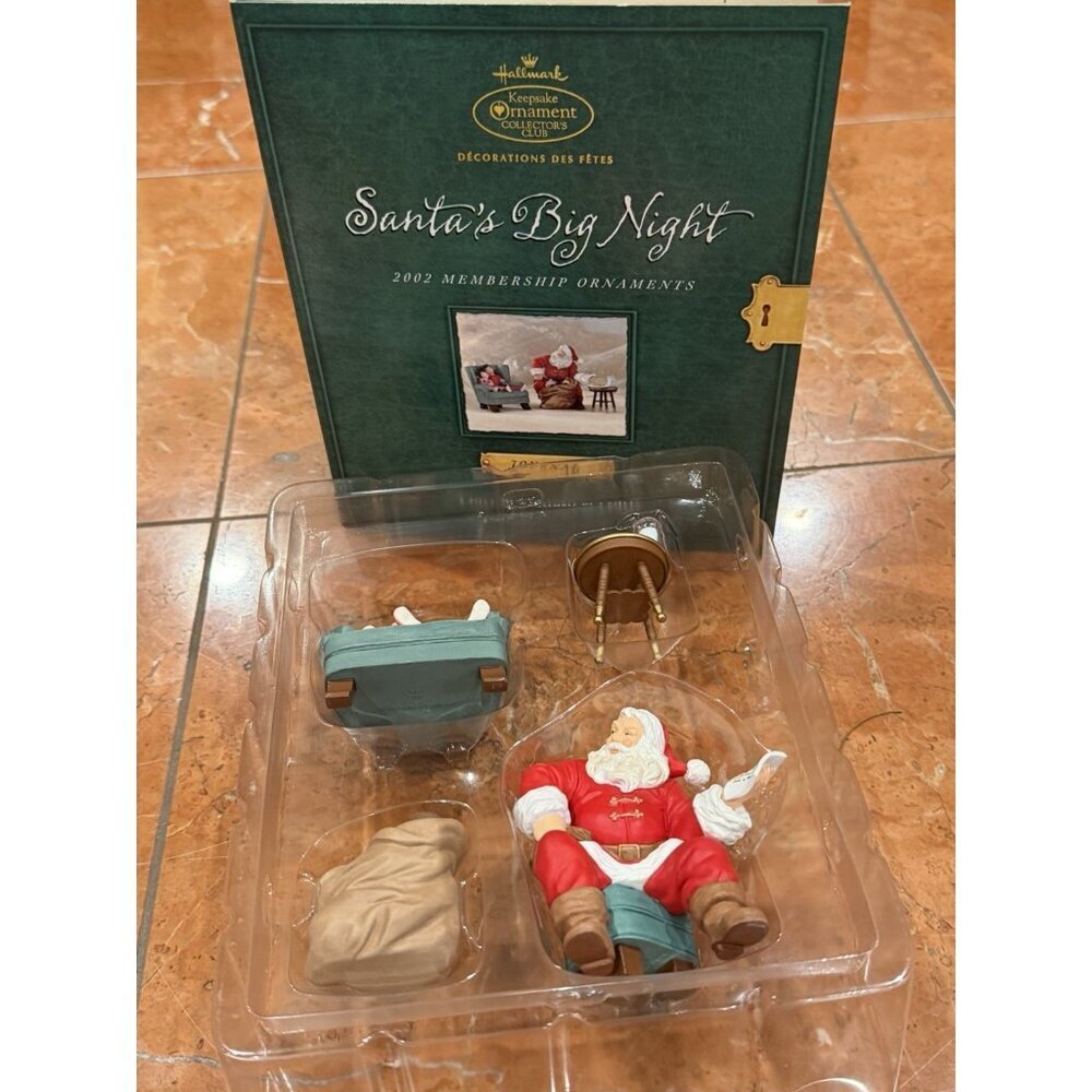 HALLMARK KEEPSAKE ORNAMENTS SANTA'S BIG NIGHT JOURNAL SET 2002 NEW NIB BOX